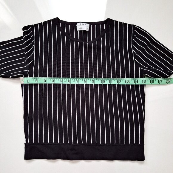 DKNY Black and White Striped Top - Picture 5 of 6